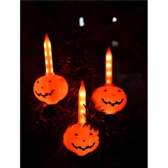 Halloween Pumpkin Bubble Lights-9Ft Halloween String Lights with 9 JackO Lantern - Picture 2 of 8